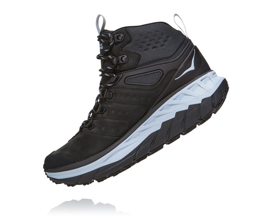 Hiking Boots Womens - Hoka One One Stinson Mid GORE-TEX - Black - JOCQPYU-82